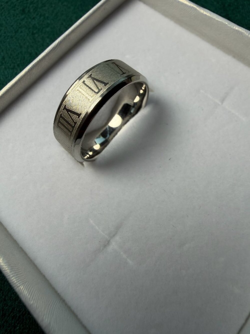 MEN's Stainless Steel Roman Numeral Band Ring Sizes 9-10